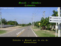 Entrada a Manatí por la carretera que lo une con Sabanalarga